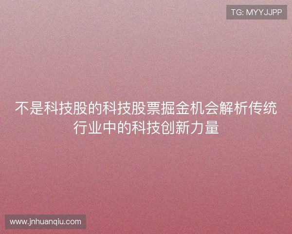 不是科技股的科技股票掘金机会解析传统行业中的科技创新力量 不是科技股的科技股票掘金机会解析传统行业中的科技创新力量